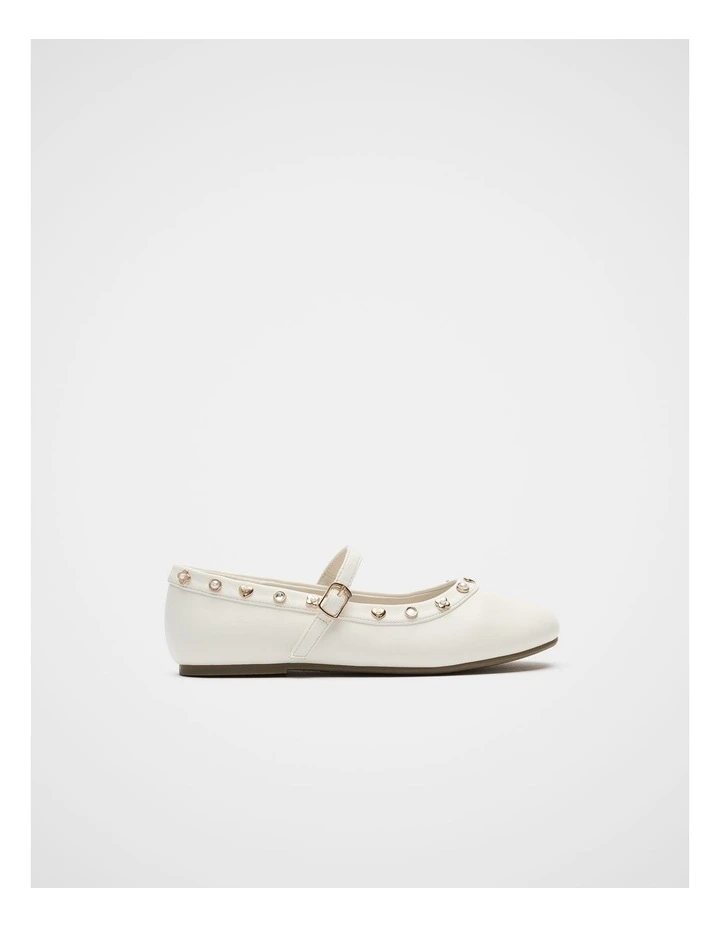 Stud Detail Ballet in Classic Cream image 1