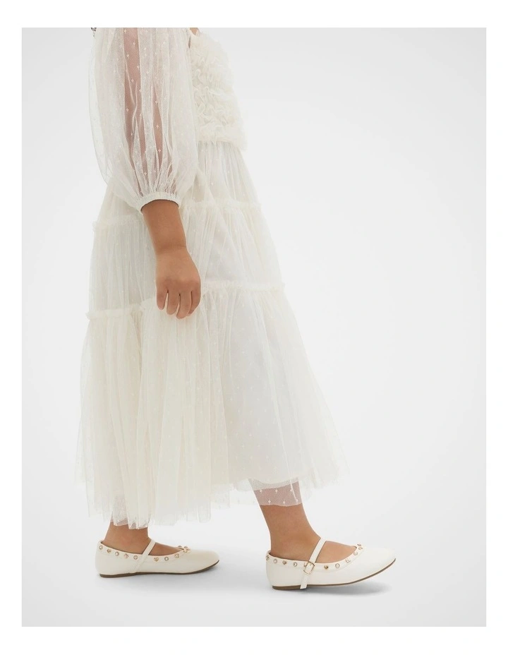 Stud Detail Ballet in Classic Cream image 2