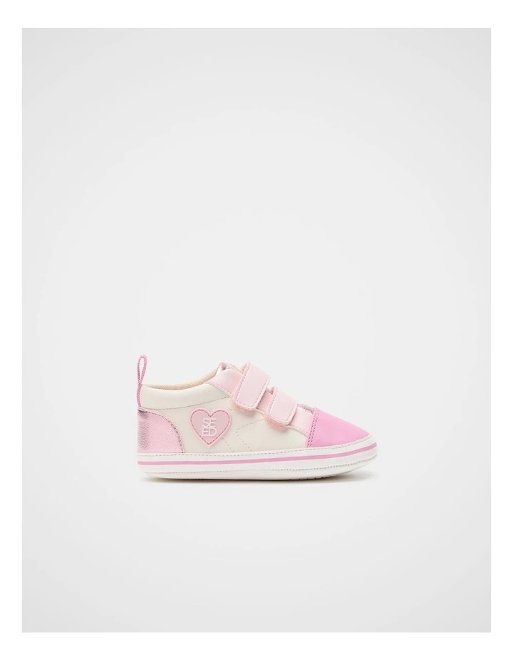 Mini Colourblock Heart Sneaker in Candy Pink Multi image 1