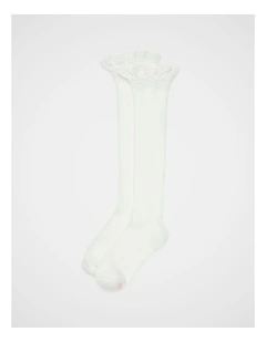 Knee High Frill Sock in Vanilla