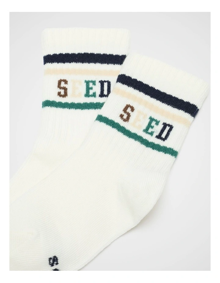 Logo Triple Stripe Socks in Multi image 2