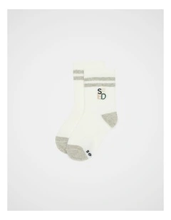 Quad Logo Rib Sock in Grey