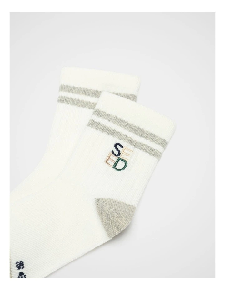 Quad Logo Rib Sock in Grey image 2