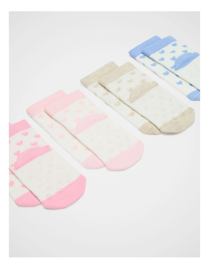 Hearts Sock of 4 Pack in Multi image 2