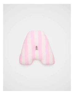 A Stripe Initial Cushion in Pink