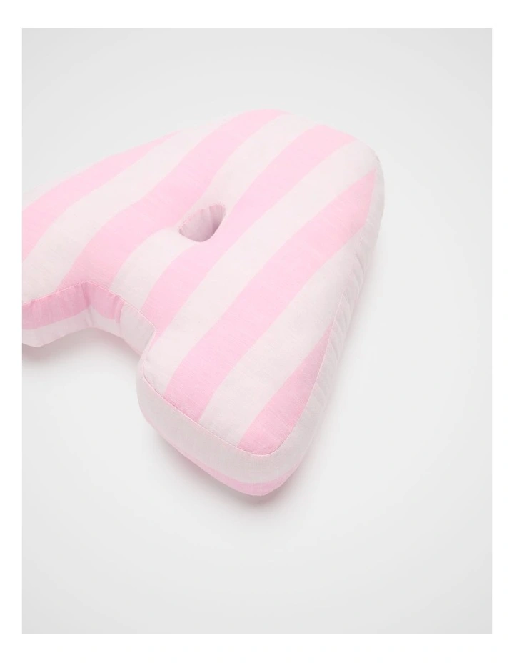 A Stripe Initial Cushion in Pink image 2