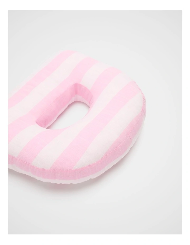 D Stripe Initial Cushion in Pink image 2
