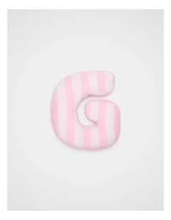 G Stripe Initial Cushion in Pink