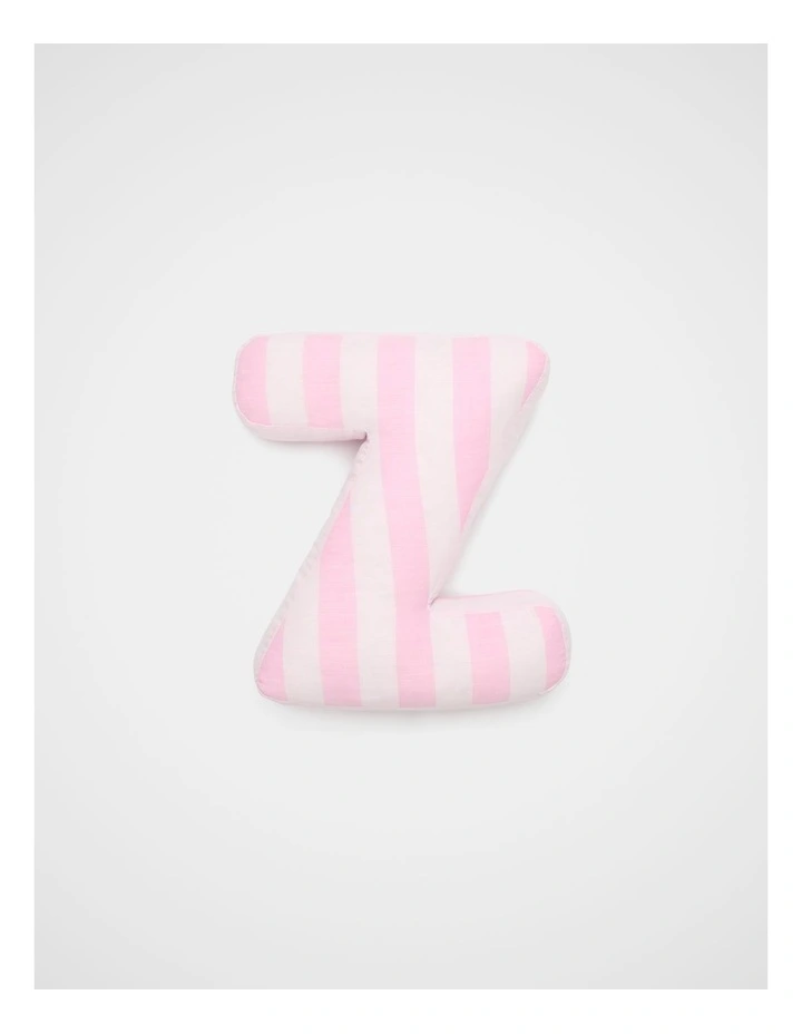 Z Stripe Initial Cushion in Pink image 1