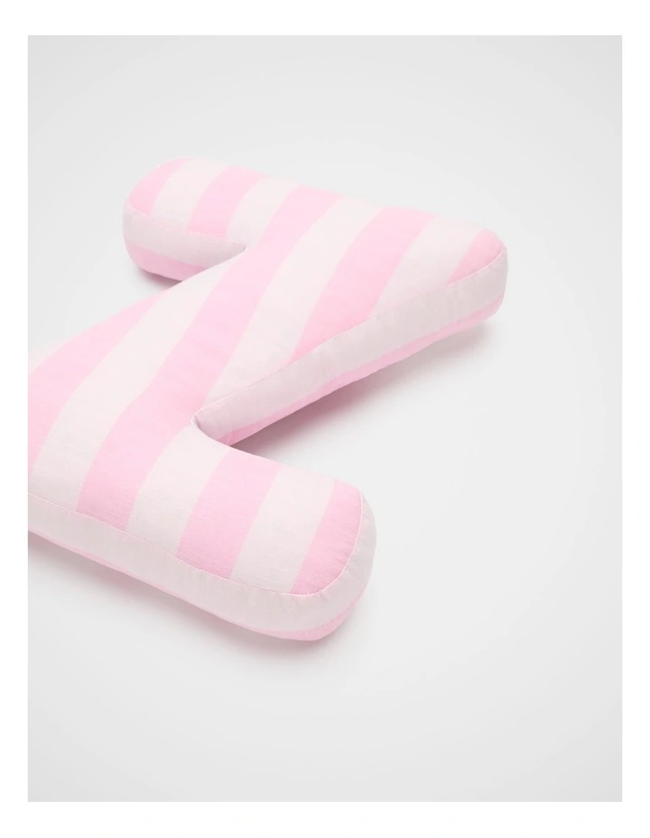 Z Stripe Initial Cushion in Pink image 2