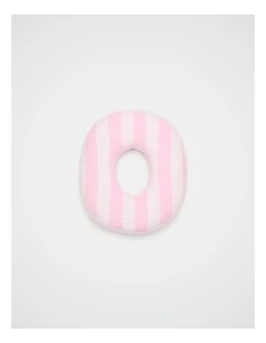 O Stripe Initial Cushion in Pink