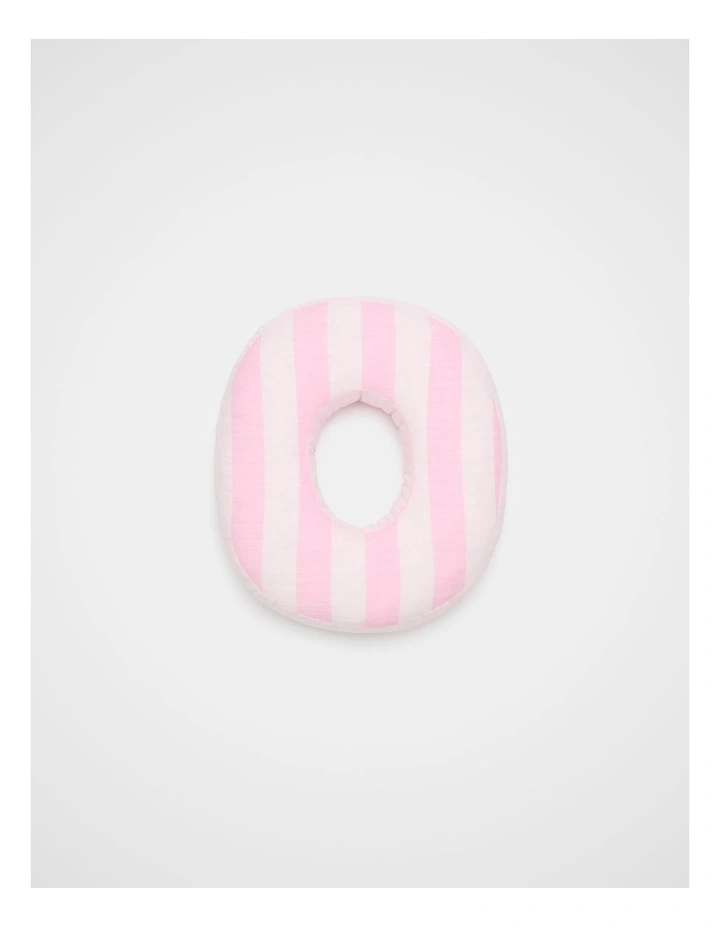 O Stripe Initial Cushion in Pink image 1
