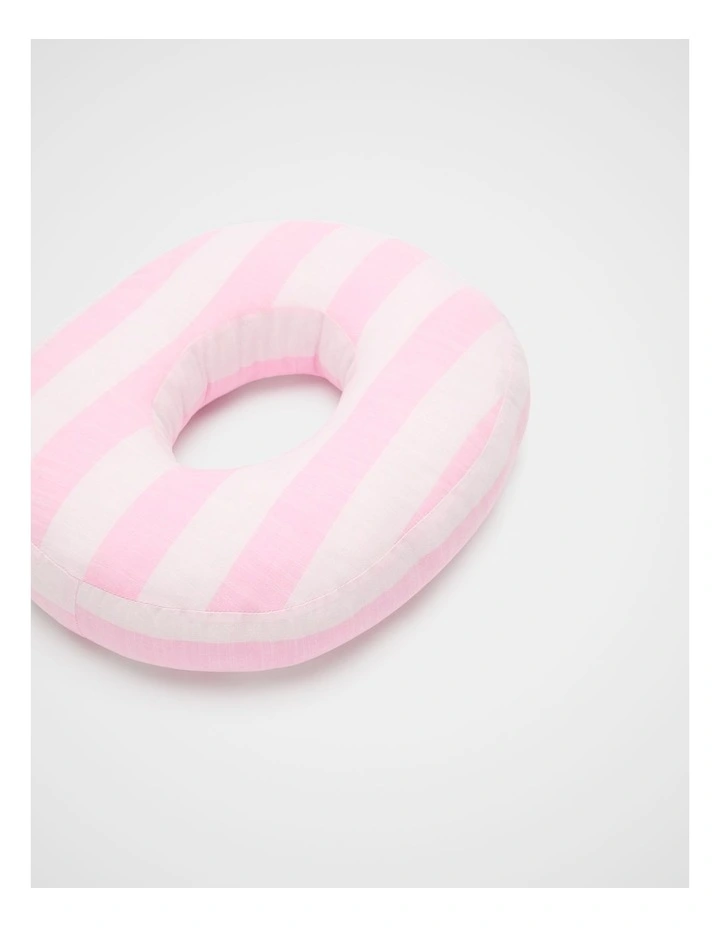 O Stripe Initial Cushion in Pink image 2