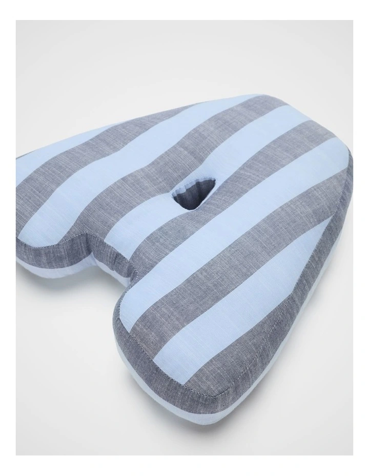 A Stripe Initial Cushion in Blue image 2