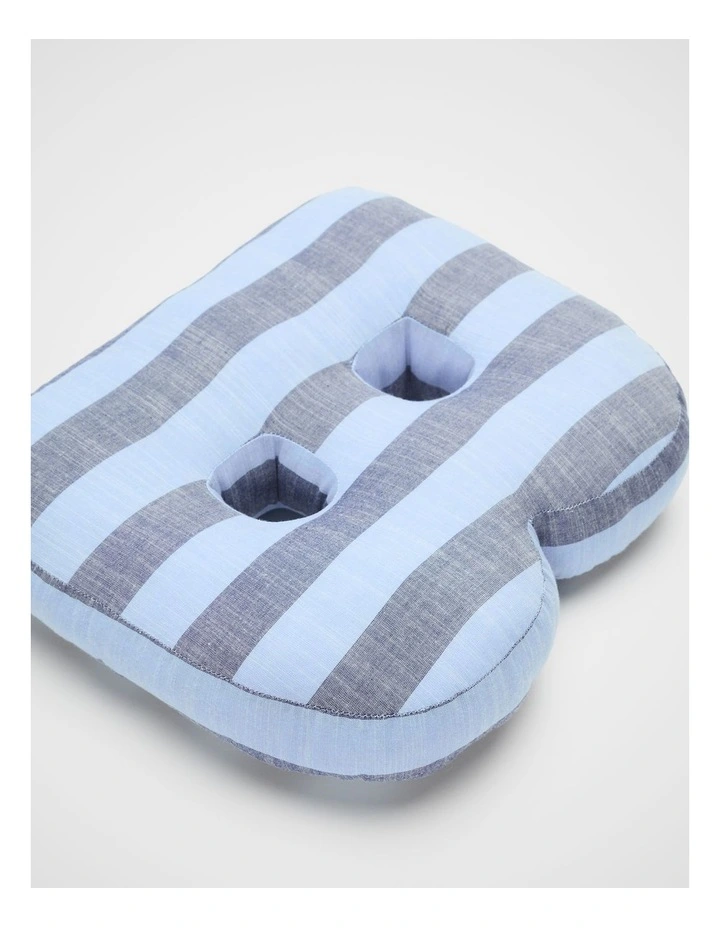 B Stripe Initial Cushion in Blue image 2