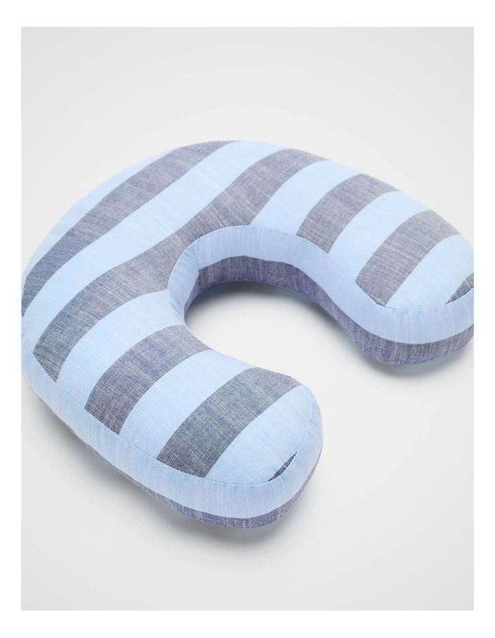 C Stripe Initial Cushion in Blue image 2