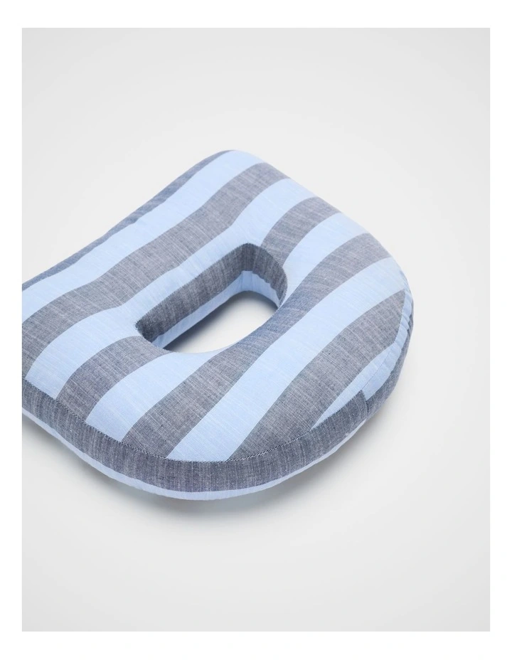 D Stripe Initial Cushion in Blue image 2