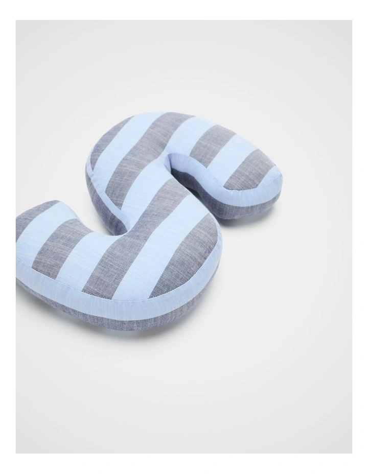 S Stripe Initial Cushion in Blue image 2