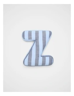 Z Stripe Initial Cushion in Blue