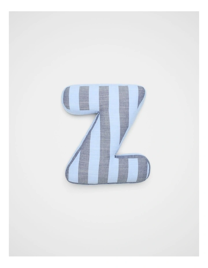Z Stripe Initial Cushion in Blue image 1