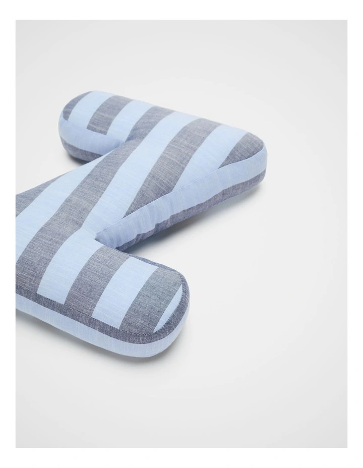 Z Stripe Initial Cushion in Blue image 2
