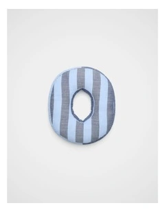 O Stripe Initial Cushion in Blue