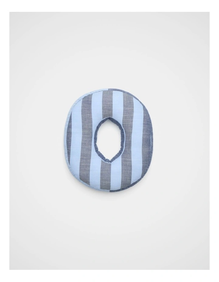 O Stripe Initial Cushion in Blue image 1