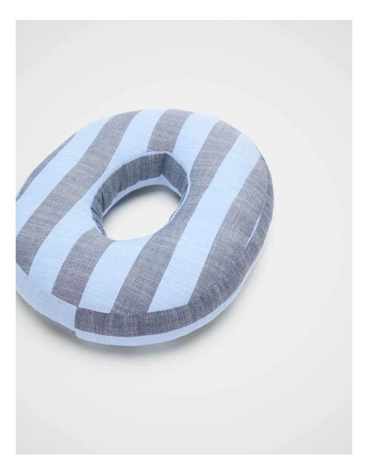 O Stripe Initial Cushion in Blue image 2