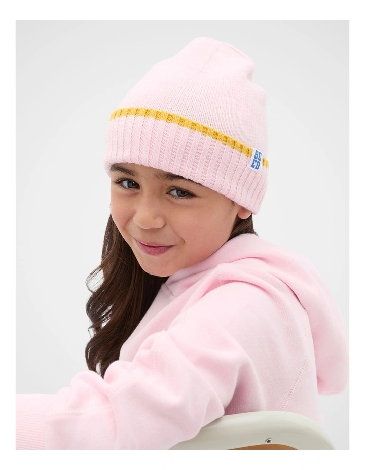 Basic Knit Beanie in Pink Lemonade image 2