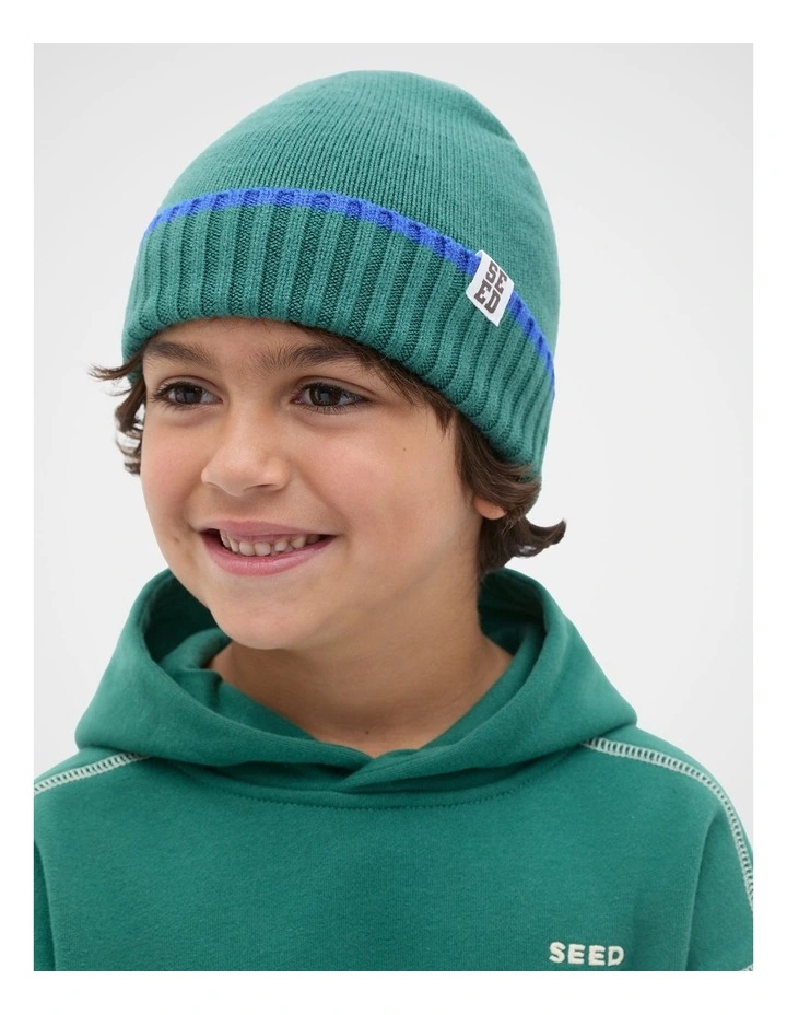 Basic Knit Beanie in Jungle Green image 2