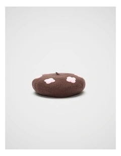 Flower Beret in Cacao