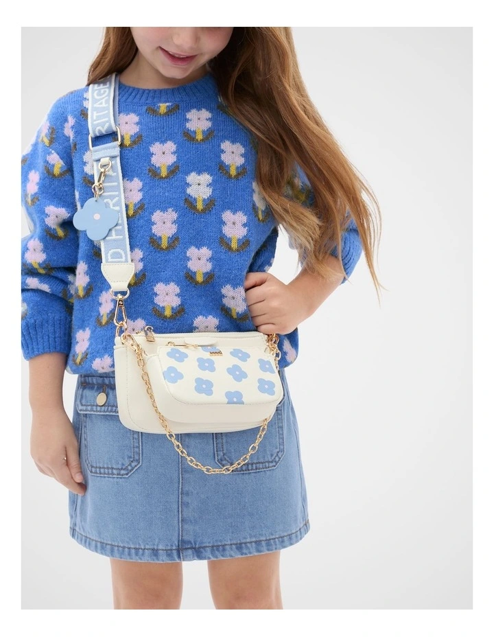 Floral Hybrid Cross Body Bag in Cloud Blue image 2