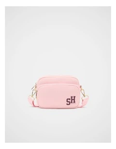 Teen Double Pocket Cross Body Bag in Rose Pink