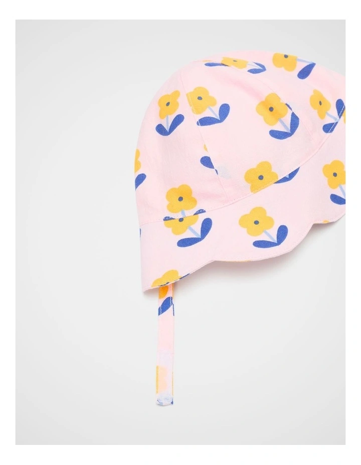 Mini Flower Sun Hat in Pink Lemonade image 2