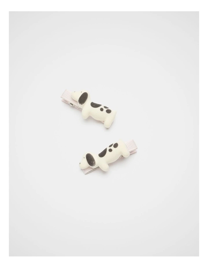 Flocked Dog Duck Clips in Classic Cream image 1