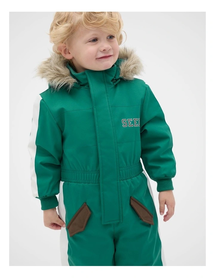 Retro Snowsuit in Jungle Green image 3