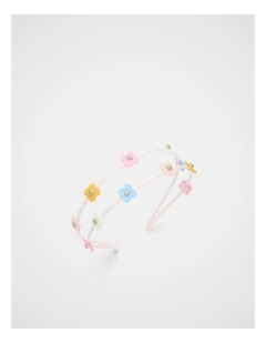 Flower Double Headband in Pink Lemonade