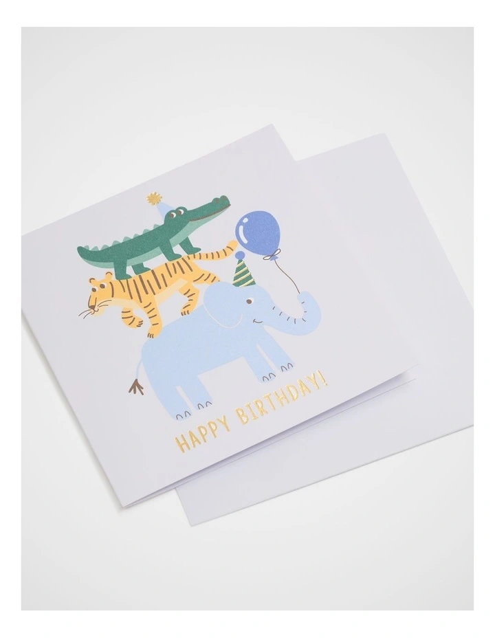 Happy Birthday Animal Stack Card image 2