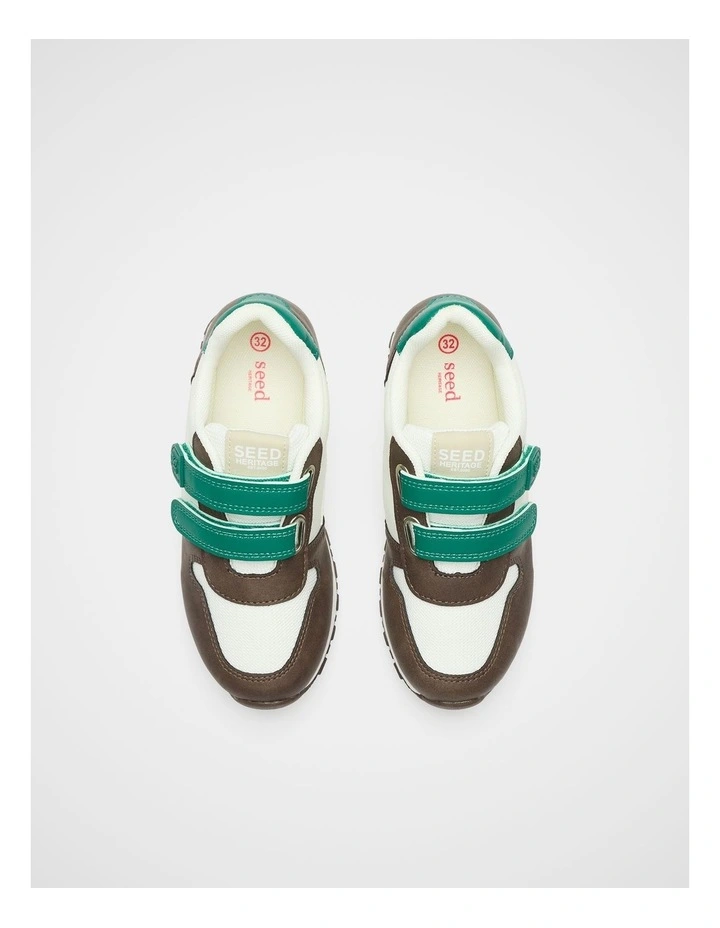 Retro Colourblock Jogger in Jungle Green Multi image 3