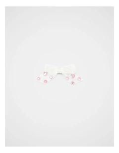 Velvet Gem Bow in Pink Lemonade