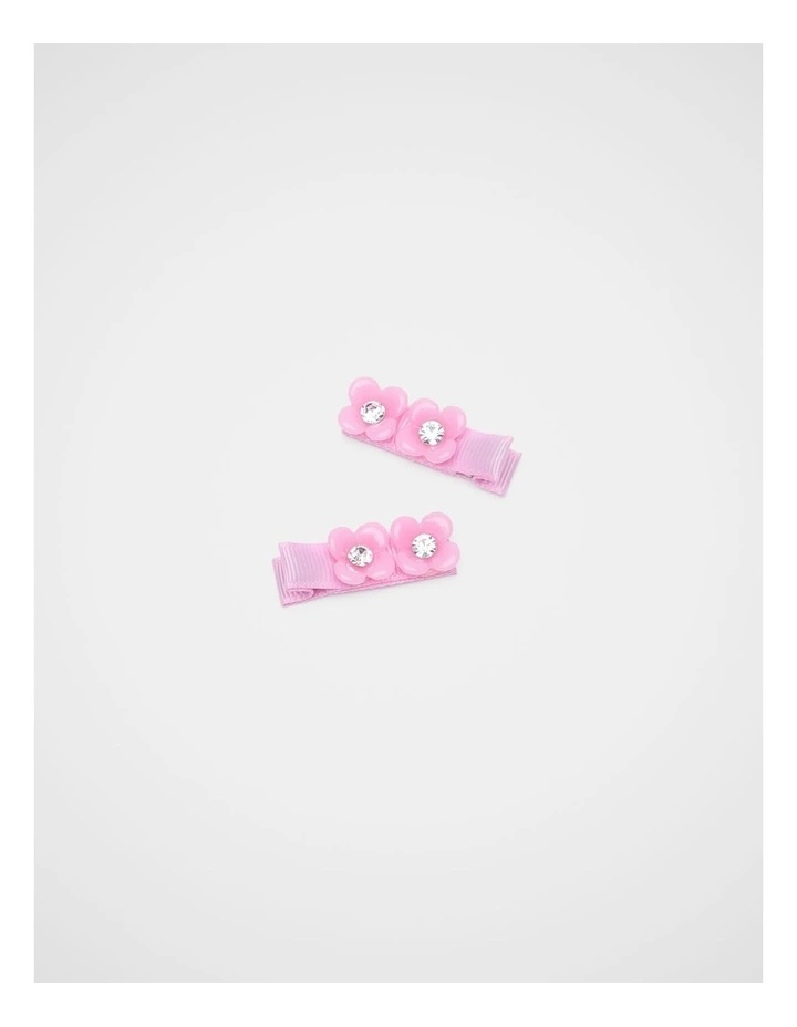 Mini Flower Sparkle Duck Clips in Candy Pink image 1