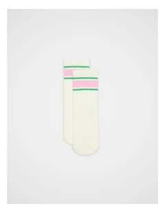 Logo In Stripe Sock