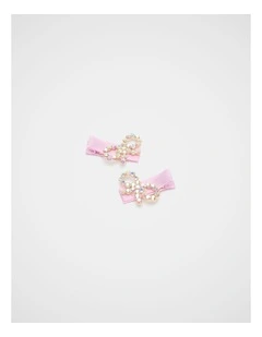 Crystal Bow Duck Clips