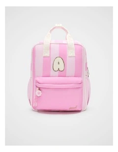 Pink Stripe Initial Backpack
