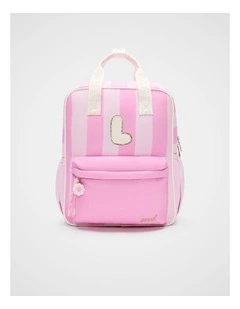 Pink Stripe Initial Backpack