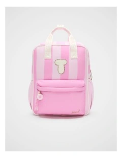 Pink Stripe Initial Backpack