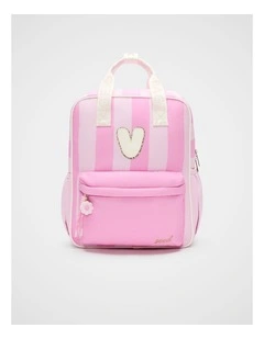 Pink Stripe Initial Backpack