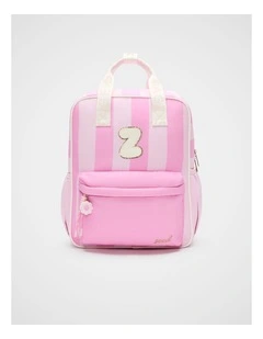 Pink Stripe Initial Backpack