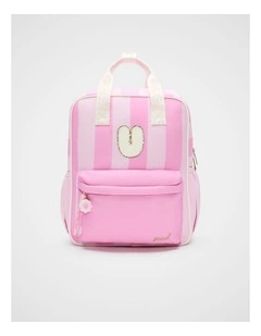Pink Stripe Initial Backpack