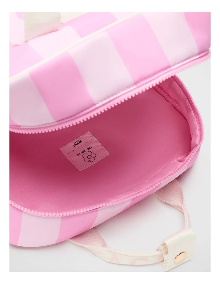 Pink Stripe Initial Backpack image 3